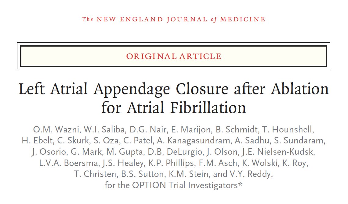 ESCStrokeChair's tweet photo. Game-changer in AFib treatment? 🔍 
LA Appendage Closure post-ablation led to:
 ✅ ⬇️ major bleeding vs. OAC (8.5% vs. 18.1%)
 ✅ Noninferior for stroke, systemic embolism &amp; death

Could this redefine stroke prevention in #AFib? 
https://t.co/mte86p6KJ7
@NEJM @VivekReddyMD https://t.co/YbSNFetYYZ