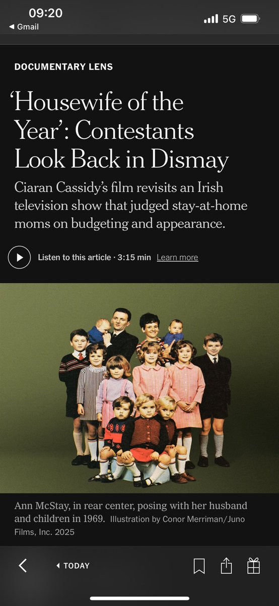 CiaranCass's tweet image. Ahead of our release, delighted to wake up to this great review in the New York Times.
Our film is insanely Irish. It contains footage of Derek Davis complaining about his ‘soft’ broccoli but really gratifying to see the film resonate internationally.
