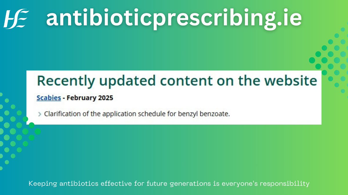 Antibiotic Prescribing (@antibioticpresc) on Twitter photo New updates on Scabies page added to AntibioticPrescribing.ie  Visit our What's New page for a link to this page and for all our updates bit.ly/3qwE3dN New updates on Scabies page added to AntibioticPrescribing.ie  Visit our What's New page for a link to this page and for all our updates bit.ly/3qwE3dN