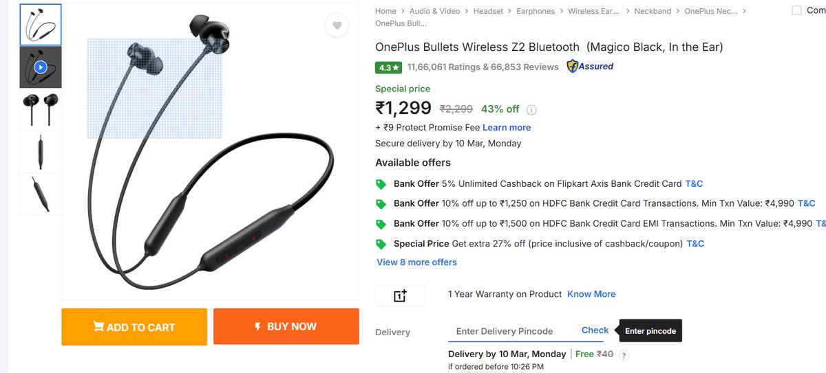 smartBuyHub52's tweet image. "Crystal Clear Sound: 43% Off OnePlus Bullets Z2! 

fkrtt.in/en/fTdc6s

#WirelessFreedom #FlipkartBigSavingDays  #MustHaveDeal"