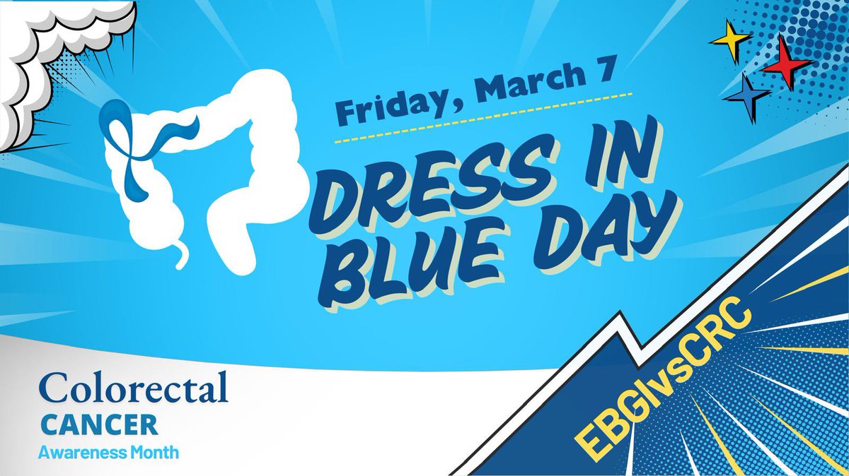 Show your support for Colorectal Cancer Awareness Month! 💙👖💪 Share your #DressInBlue photos and join the fight against colorectal cancer. Let’s spread awareness and make a difference together! 🌍🎯 #EBGIvsCRC #ColorectalCancerAwarenessMonth