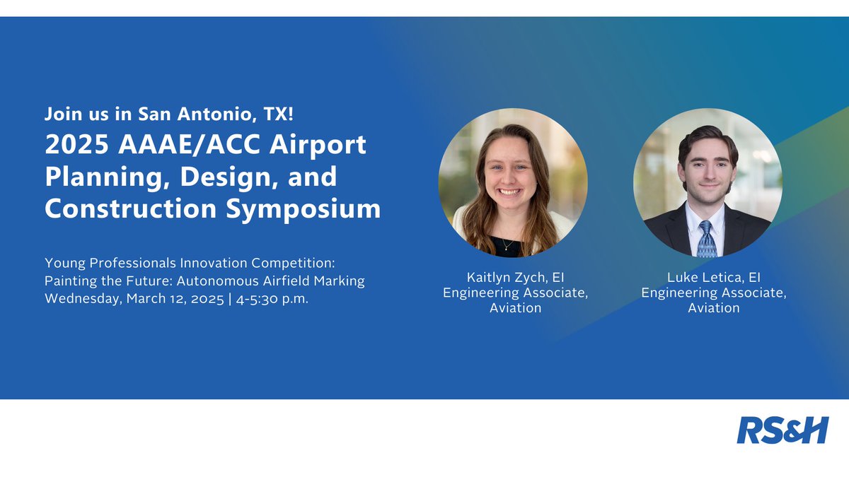 Our talented #aviation #youngprofessionals are attending the AAAE/ACC Airport Planning, Design, &amp; Construction Symposium! ✈️ Check out “Painting the Future: Autonomous Airfield Marking” during the Young Professionals Innovation Competition.
#driventocare #AirportSymp
