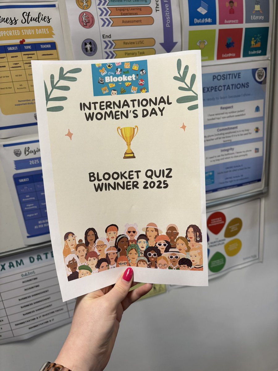 Clydeview Academy Business Studies Department (@clydeviewb) on Twitter photo Well done to our winner Saniya and all of our International Women’s Day Blooket Quiz participants! <a href="/MissDolan5/">Miss Dolan</a> <a href="/clydeview_a/">Clydeview Academy</a> #IWD2025 Well done to our winner Saniya and all of our International Women’s Day Blooket Quiz participants! <a href="/MissDolan5/">Miss Dolan</a> <a href="/clydeview_a/">Clydeview Academy</a> #IWD2025
