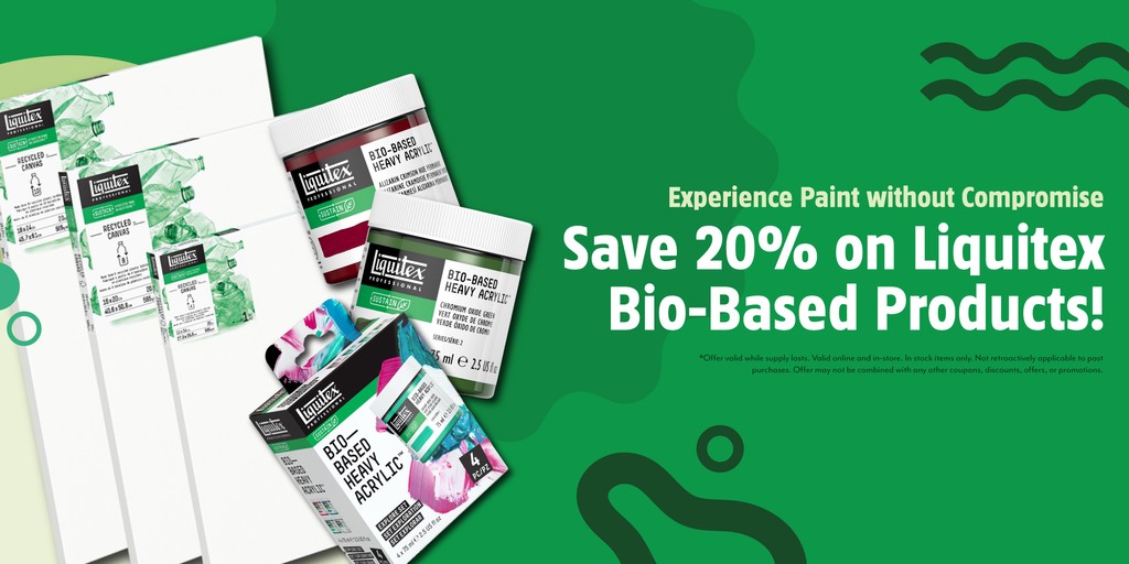 🌱 From March 7–21, get 20% off Liquitex Bio-Based Heavy Body Acrylic Paint and Recycled Canvases—eco-conscious materials that don’t compromise on quality. 🌍

📍 Visit any of our retail locations to save, or shop now on our website: store.abovegroundartsupplies.com/departments/li…