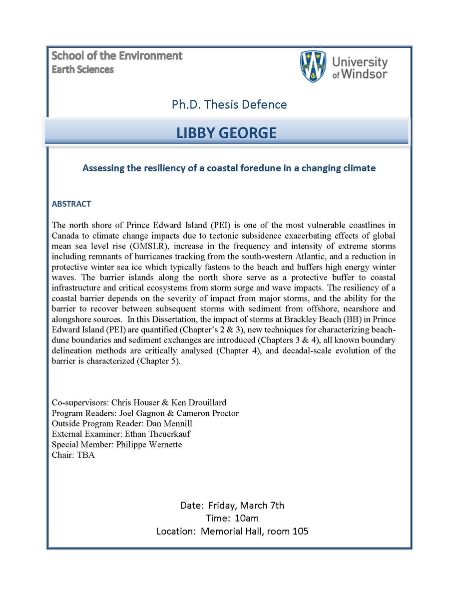 Reminder: Libby George will be defending her Ph.D. work today at 10:00am in Memorial Hall, 105. All are welcome! Post: buff.ly/49LaBqL