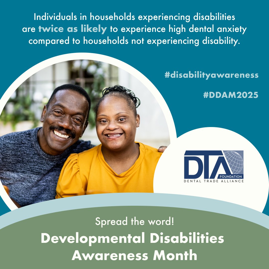 March is Developmental Disabilities Awareness Month, a time to recognize the importance of inclusive healthcare and spread awareness for greater access to essential dental services. Download our sample social media posts to support #DDAM2025 here: bit.ly/3XgRn7N
