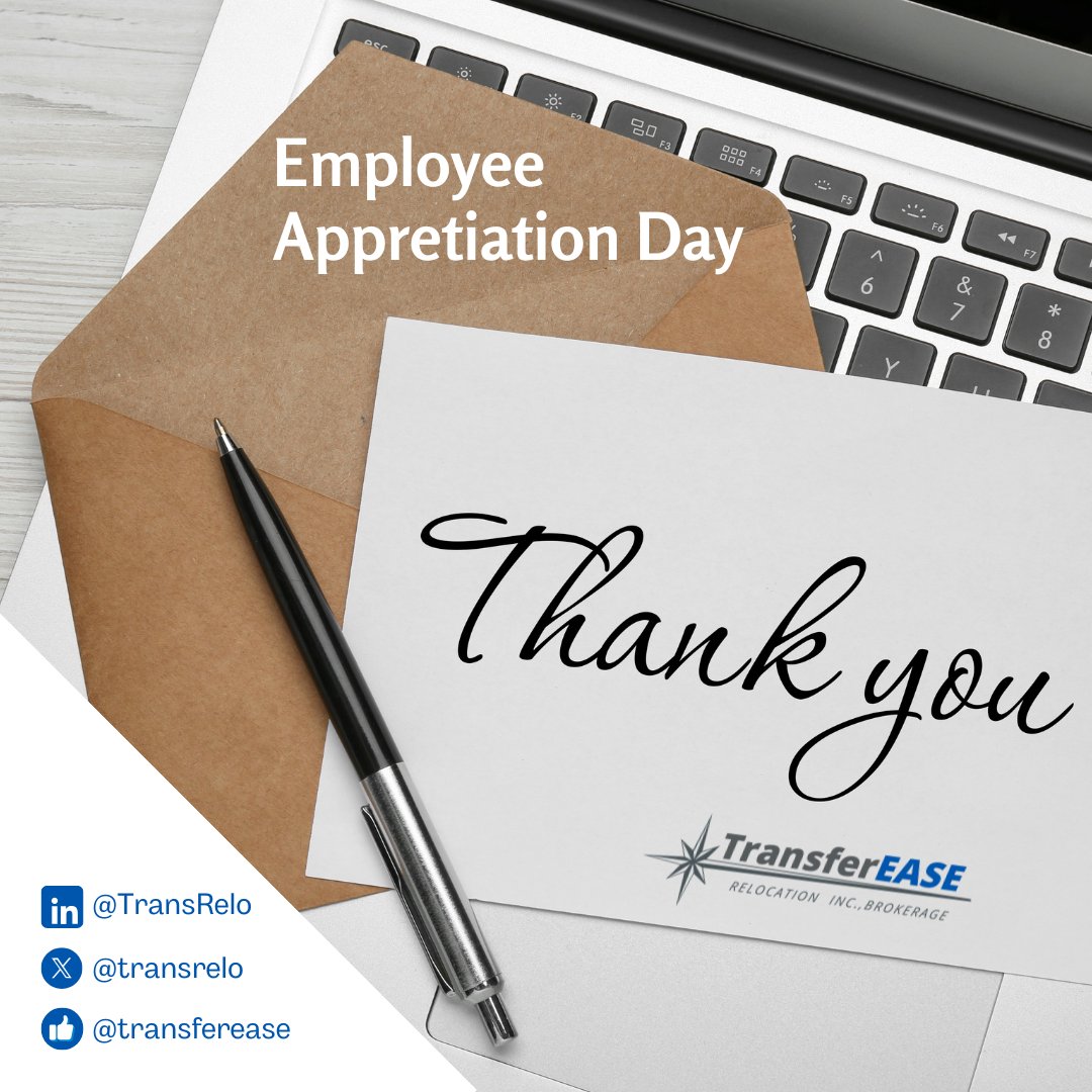 TransRelo's tweet image. Celebrating our global workforce! At TransferEASE Employee Relocation, your dedication and excellence drive the success of the businesses we serve. Thank you for letting us support your relocation journey and helping your organization thrive. #EmployeeAppreciation