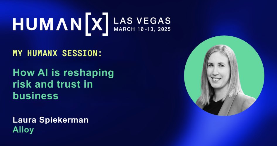 Next week find <a href="/lauraspiekerman/">Laura Spiekerman</a> speaking at <a href="/HumanXCo/">HumanX</a> on the role AI plays in both fraud trends and fraud prevention policies 🤖