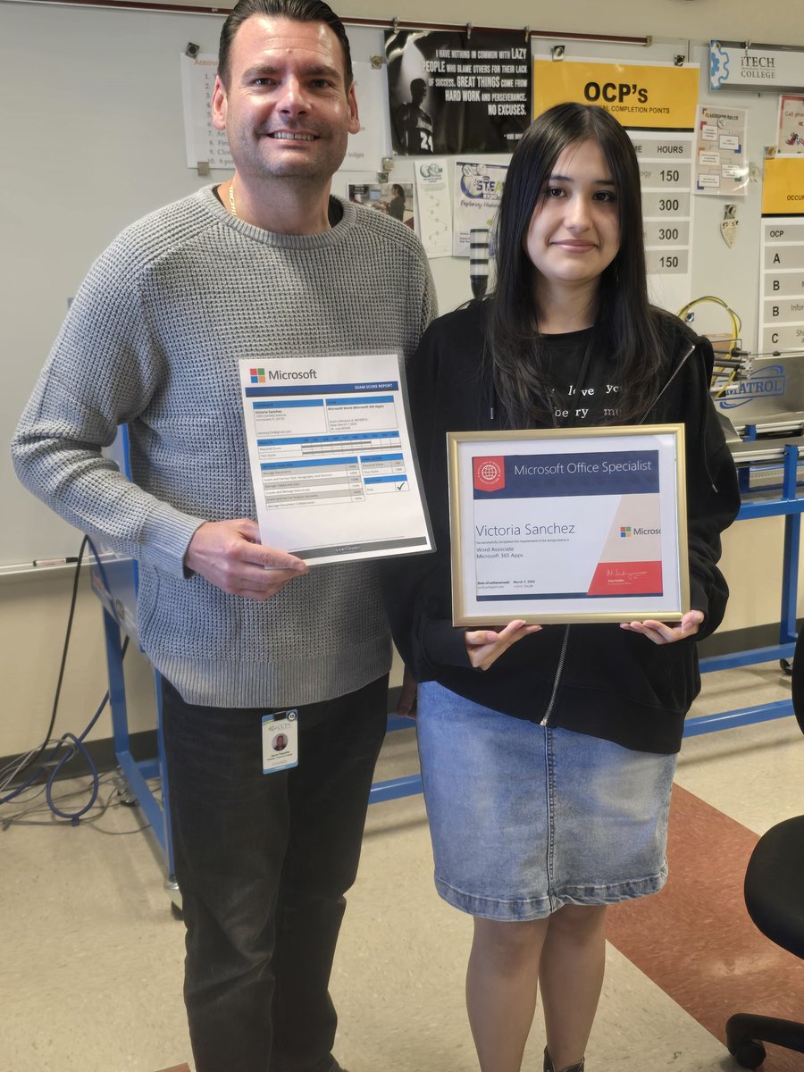 MsDeLuca_iTECH's tweet image. Oops, we did it again!!!! @Indians_IHS student Victoria, a junior, scored a perfect score 1000/1000 on her @Office Word certification. She is a DE in Accounting Operations @iTECH_College @collierschools @Certiport @CCPS_CTE