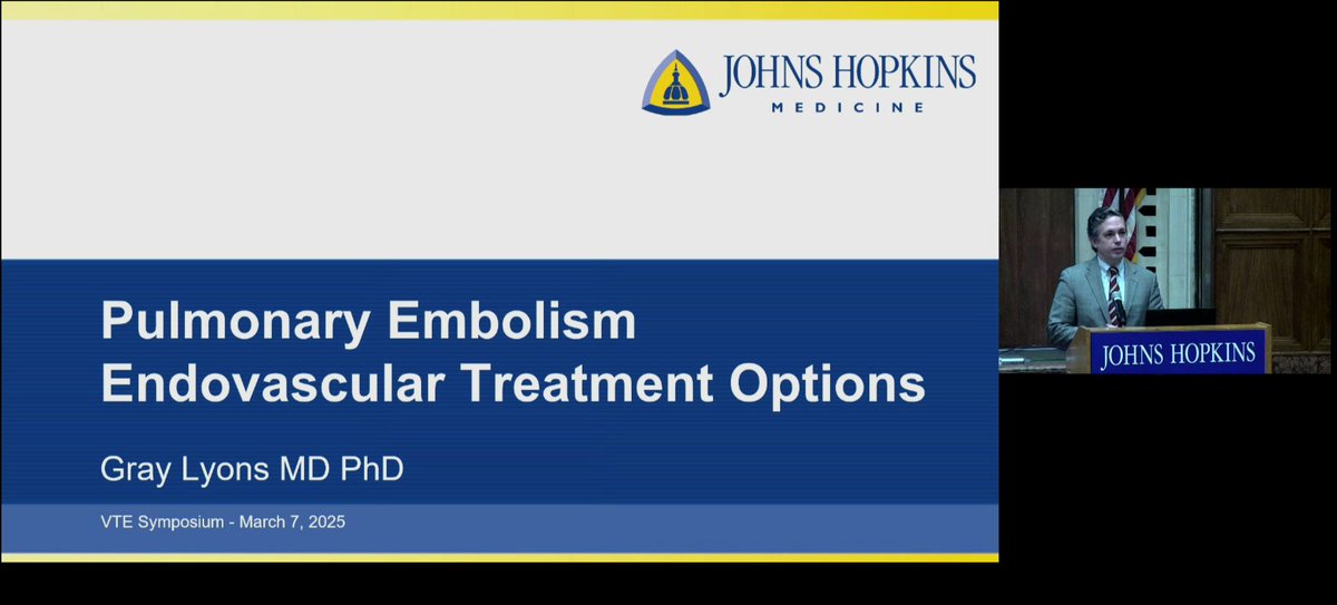 Femi Owodunni MD, MPH (@femiowodunni) on Twitter photo Dr. Lyons presenting on Catheter Based Interventions for Pulmonary Embolism at the 17TH ANNUAL #JHMVTE SYMPOSIUM. #BloodClotAwarenessMonth
<a href="/elliotthaut/">Elliott R Haut, MD, PhD</a> <a href="/LauzeeTweet/">Brandyn Lau</a> <a href="/mstreif1/">Michael Streiff</a> Dr. Lyons presenting on Catheter Based Interventions for Pulmonary Embolism at the 17TH ANNUAL #JHMVTE SYMPOSIUM. #BloodClotAwarenessMonth
<a href="/elliotthaut/">Elliott R Haut, MD, PhD</a> <a href="/LauzeeTweet/">Brandyn Lau</a> <a href="/mstreif1/">Michael Streiff</a>