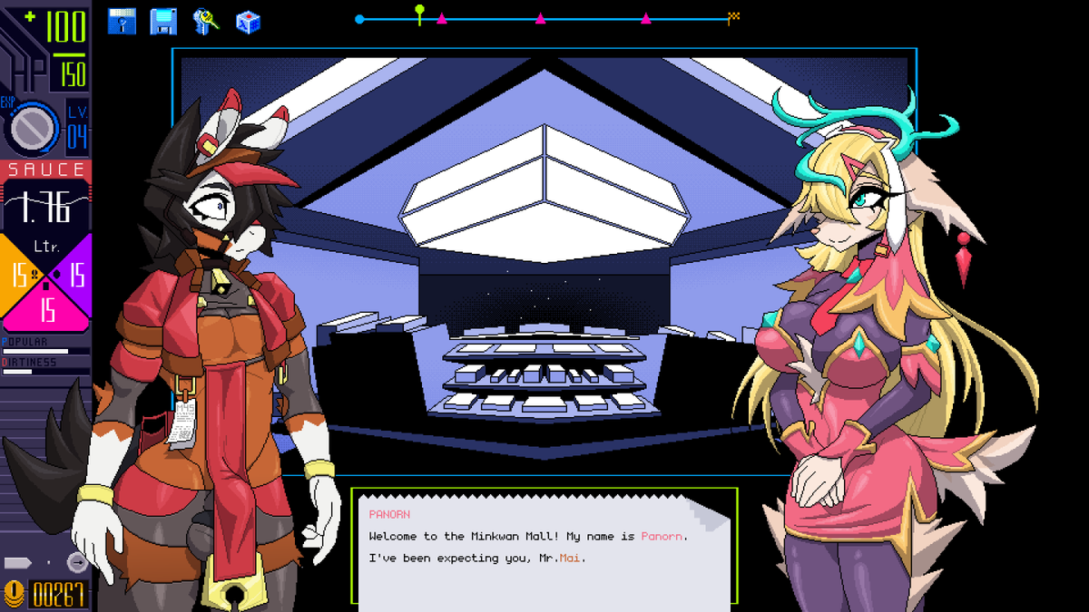 CassetteFu's tweet photo. Hi! I have start my Patreon page for my game development and early access to my arts. The game will be NSFW rogue-lite RPG with dating sim elements. 
This is how it would look like on dating part ( not final)
more detail here : https://t.co/1E6JlyMwI9 https://t.co/lvfkdWvY1P