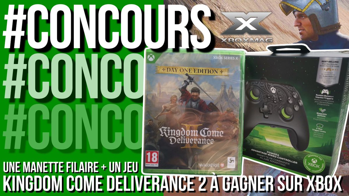 XboxMag's tweet image. ⚫️🎁 On fête l'arrivée du printemps avec un TRES GROS CONCOURS sur Xbox Mag 🔥 

A gagner : Le lot Kingdom Come Deliverance 2 sur Xbox (en boite) + manette compatible PC/Xbox
Valeur ≃ 115 euros

Pour participer :
🍀 RT+ Follow @XboxMag
🍀Tag un.e ami.e (ou plus)
📅 TAS le 22/03