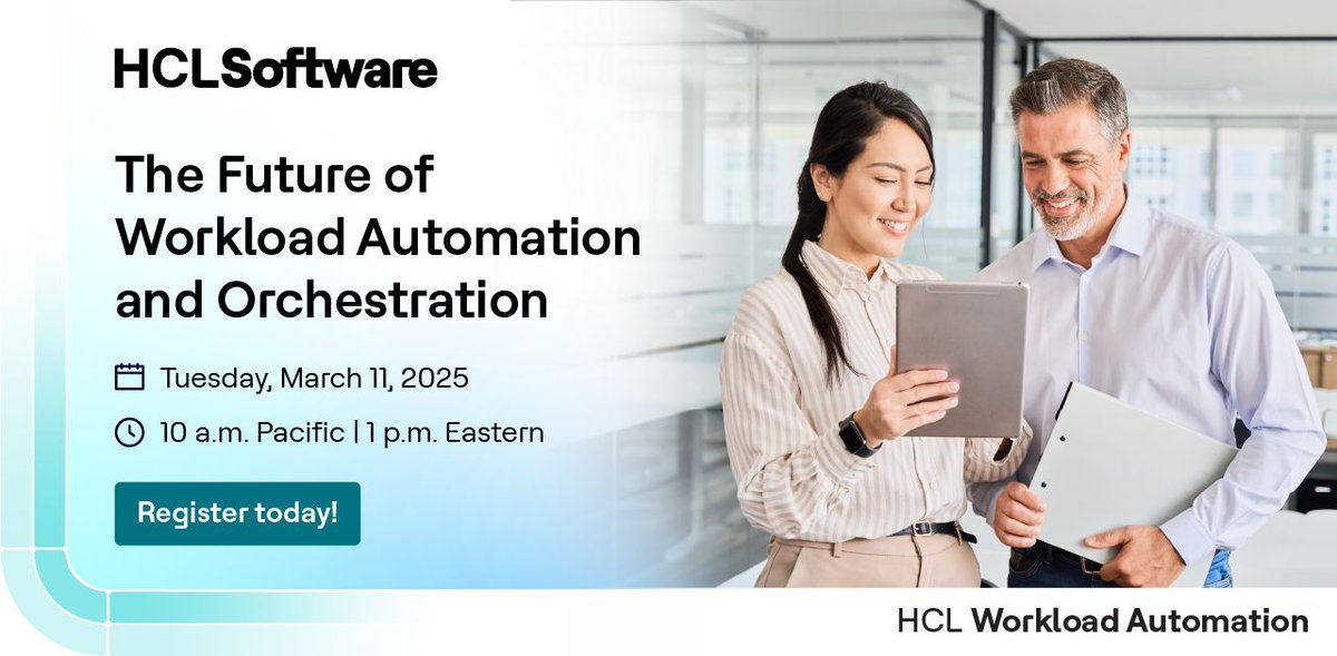 HCLSoftware's tweet image. Join our exclusive webinar to uncover key insights from The Future of Workload Automation and Orchestration report. 
Learn how WLA has evolved from an IT function to a strategic driver of business innovation. 
🔗 hclsw.co/pjj98v
#HCLSoftware #HCLWorkloadAutomation #EMA