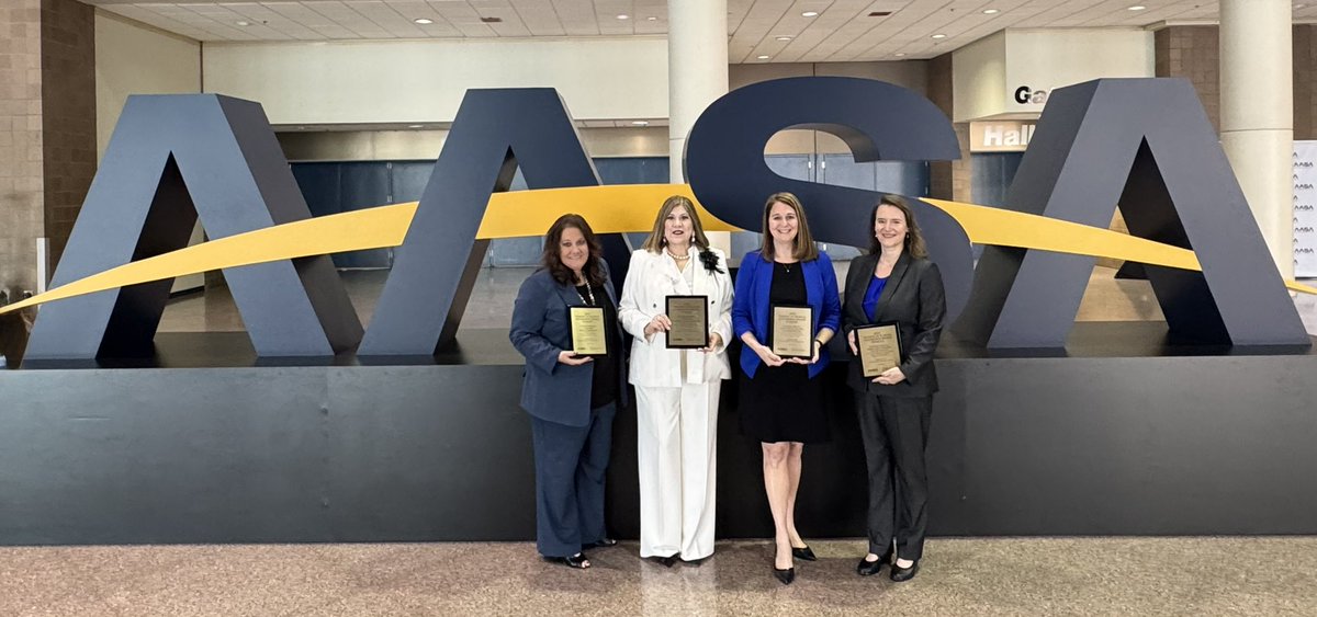 AASA National Finalists for Women in Leadership Award: Principal/Central Office: Alicen Gaytley-Director of Teaching (WA), Dr. Jen Halter-Principal Clay High (Fl)/ Superintendent: Dr. Wendy Birhanzel-Harrison School District II (CO), Dr. Martha Salazar-Zamora Tomball ISD (TX)