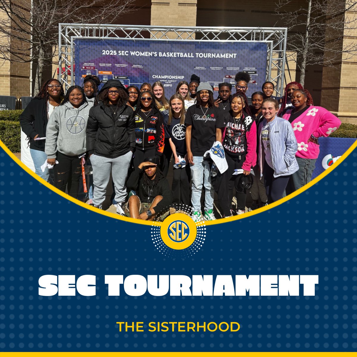 Yesterday, we were able to go to the SEC Tournament and support women's basketball! Memories were made! Thankful to have a school that allows us to create experiences for our athletes!! #TheSisterhood