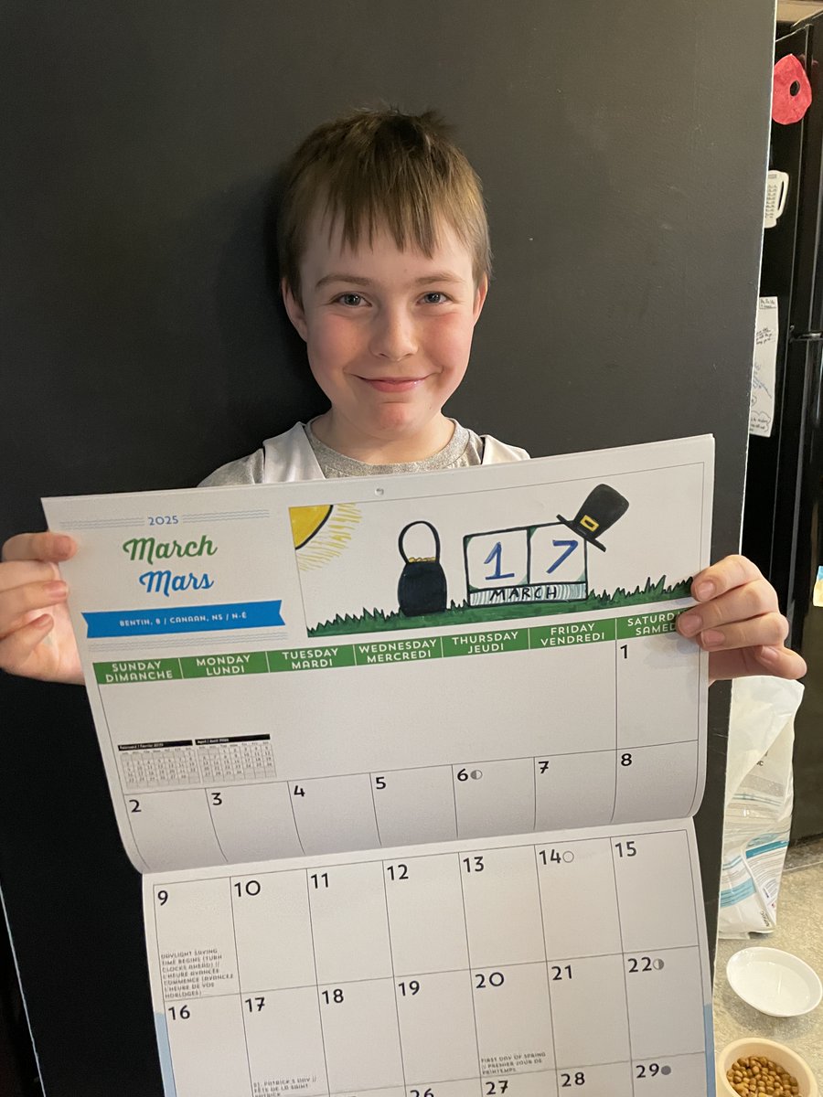 Say “Hello!” to Bentin from Canaan, NS. He is proudly displaying his March 2025 calendar design!
If you know a young artist, we are looking for new designs for the next Christmas Daddies calendar!
Contest closes March 31st
Details are available at 
christmasdaddies.org/christmas-dadd…
