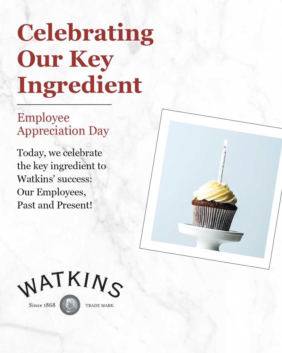 Today, we celebrate the key ingredient to Watkins’ success: Our Employees, Past and Present!

#EmployeeAppreciationDay #DiscoveringWatkins