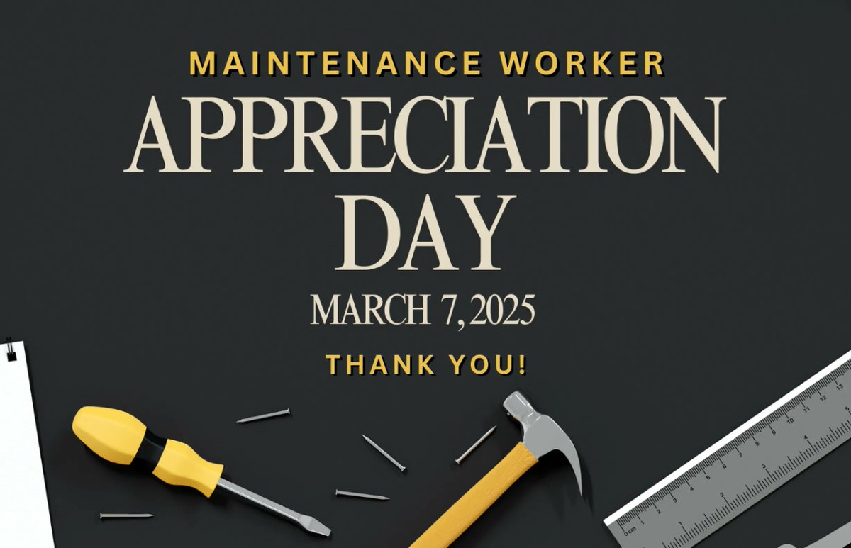 Happy Maintenance Worker Day! 🔧

Today, we’re giving a HUGE shoutout to the superheroes behind the scenes—the amazing maintenance workers in our school districts! From fixing leaks to keeping everything running smoothly, they’re the unsung heroes who make sure things never go