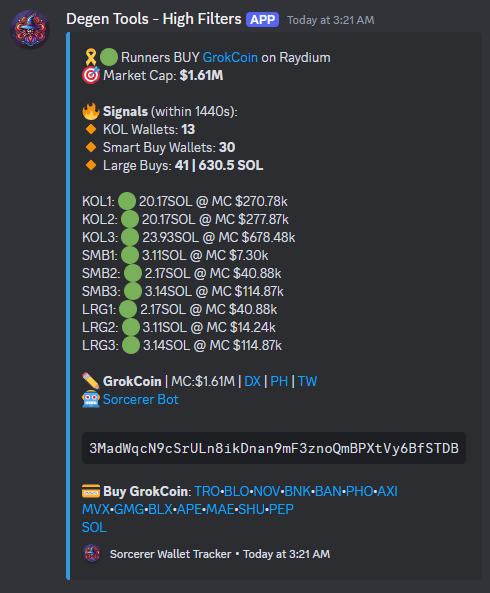 🚨 Today Alerts on  High Filters Channel  🚨 
💎Join now and find NEXT GEM💎

🎯Only these  3 alerts  
📢No noise..!  

#GrokCoin 1.61M to 33M (📷20x)     
$PFC 85K to 1.3M (📷15x)
$Grok 460k to 3M (📷6x)

CA's:
GKaJr3TCAPYwkJvMPpKG7ya5pSTBvTMsTXGJJKEKpump