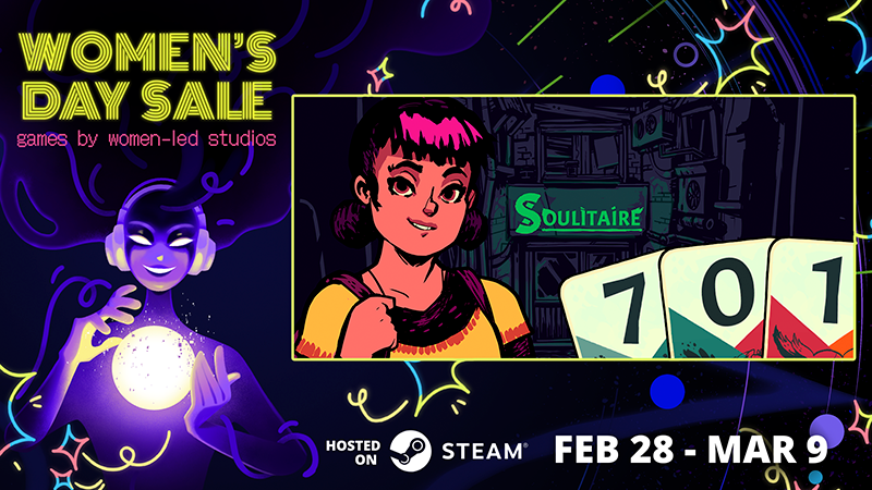 The #WomensDaySale by the wonderful <a href="/wingsfundme/">WINGS</a> on <a href="/Steam/">Steam</a> is over soon!

#Soulitaire is part of it 💖
As the owner of a mystical café, you listen to visitors, read their fortunes, and maybe even change their fate - one card at a time. 

#CozyGames #SteamDemo #IndieGame #IndieDev