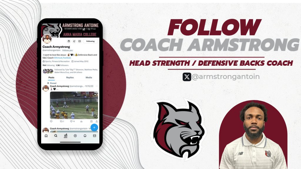 AMCAT Football (@amcat_football) on Twitter photo Head Strength / Defensive Backs Coach <a href="/armstrongantoin/">Coach Armystrong</a> ‼️
Coach Armstrong is entering his first year as our Head Strength / Defensive Backs Coach!
#TheNewStandard
#FollowFriday
Disciplined • ALL IN • Competitors Head Strength / Defensive Backs Coach <a href="/armstrongantoin/">Coach Armystrong</a> ‼️
Coach Armstrong is entering his first year as our Head Strength / Defensive Backs Coach!
#TheNewStandard
#FollowFriday
Disciplined • ALL IN • Competitors