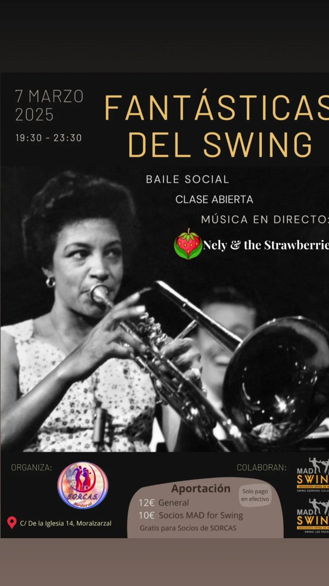 Esta semana en SORCAS.
Hoy viernes 7 de marzo, de 19.30h a 22.30h, Fantásticas del Swing.
#Moralzarzal