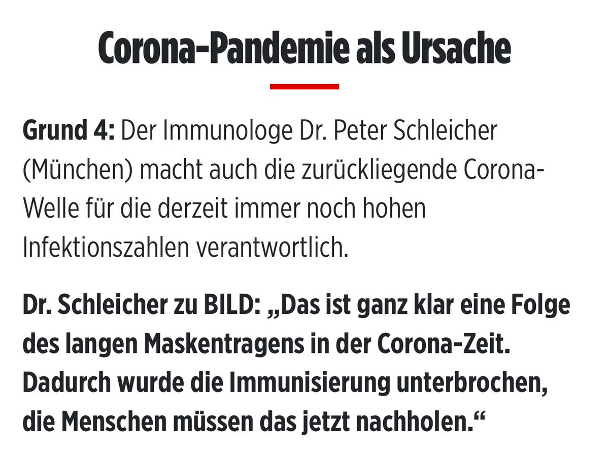 „Darum geht die Grippe nicht weg“. 

BILD erklärt uns heute, warum wir eine Grippewelle haben.  
Ratet.
