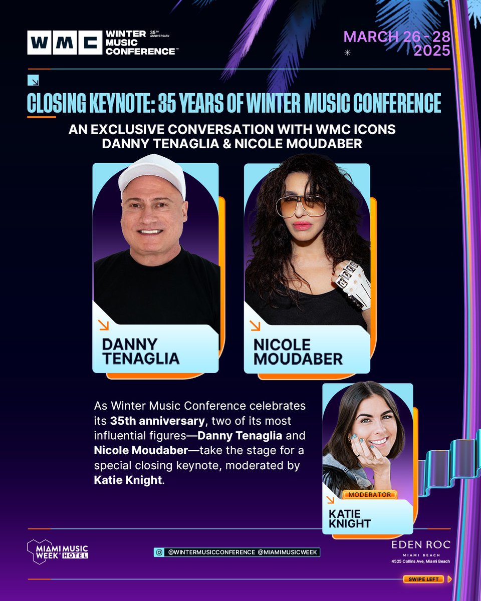 Nicole Moudaber (@nicolemoudaber) on Twitter photo 35 years of <a href="/WMC_Miami/">Winter Music Conference</a> & we’re closing it out the right way.
Catch me & <a href="/dannytenaglia/">DyxHefferSlammer666</a> in Miami for the #WMC2025 Closing Keynote hosted by @katiehayknight.
📷 Tickets: wintermusicconference.com 35 years of <a href="/WMC_Miami/">Winter Music Conference</a> & we’re closing it out the right way.
Catch me & <a href="/dannytenaglia/">DyxHefferSlammer666</a> in Miami for the #WMC2025 Closing Keynote hosted by @katiehayknight.
📷 Tickets: wintermusicconference.com