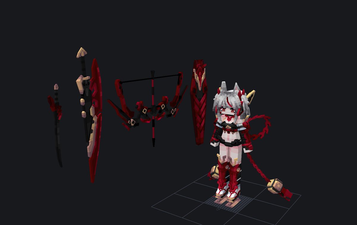 Aknstmodel's tweet image. 一个机娘订单。#blockbench #ysm
