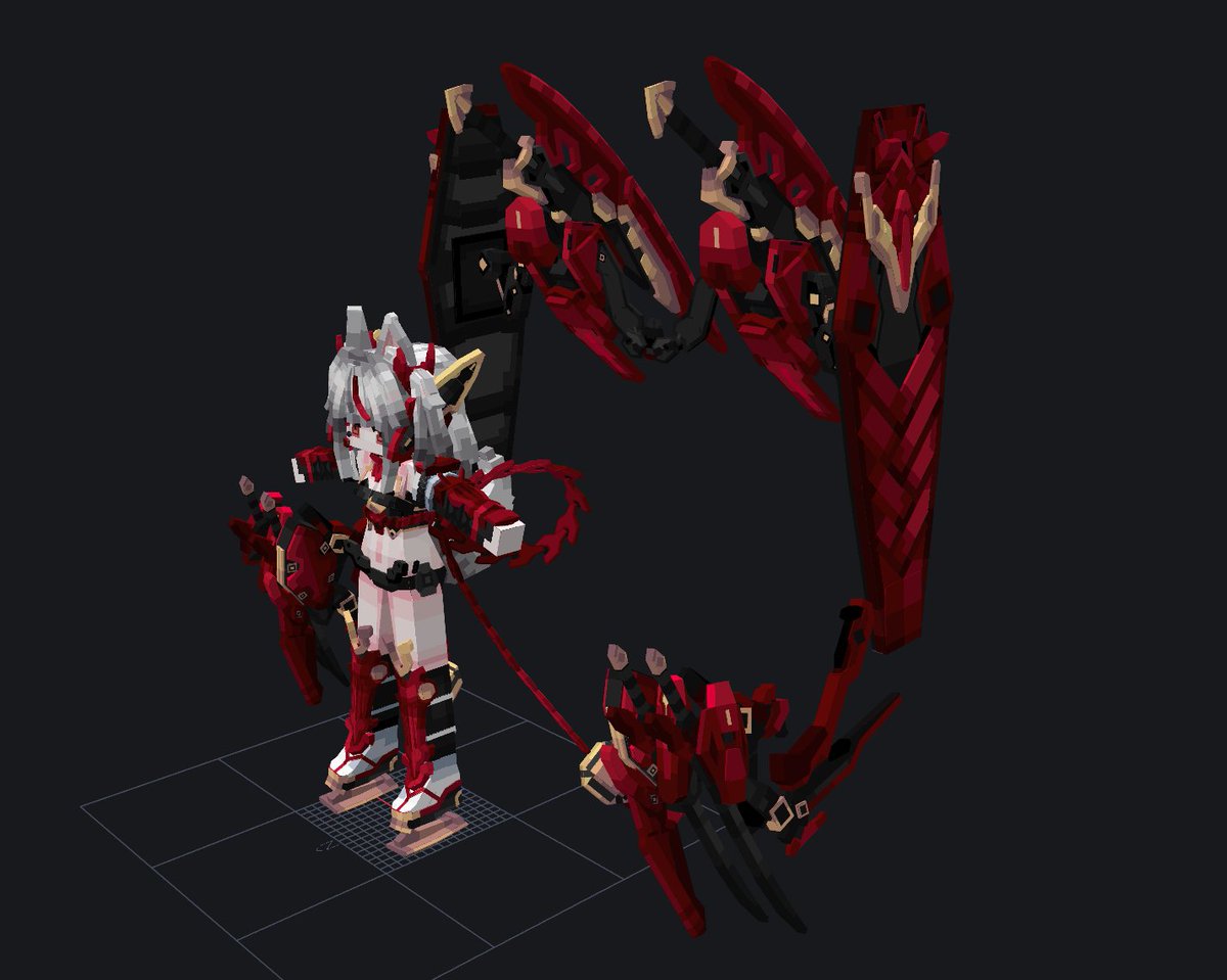 Aknstmodel's tweet image. 一个机娘订单。#blockbench #ysm