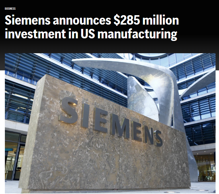 RapidResponse47's tweet image. The U.S. gained 10k manufacturing jobs in @POTUS's first full month in office, after losing 111k in the final year of the Biden Admin.

Siemens just announced $285M in domestic manufacturing investment.

Made In America isn't just a slogan—it's a reality under President Trump.