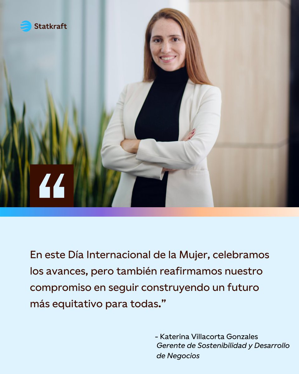 En Statkraft Perú, 40 oportunidades de crecimiento fueron cubiertas en igualdad de condiciones: 50 % por mujeres y 50 % por hombres. Además, nuestra plana gerencial refleja este mismo equilibrio, con una representación del 50 % de mujeres en posiciones de liderazgo.
#8Marzo