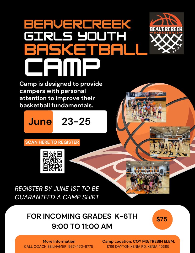 Save The Date!  Our Girls Youth Camp will be held June 23-25 at Coy Middle School.  Check out the flyer if interested. Go Beavers!