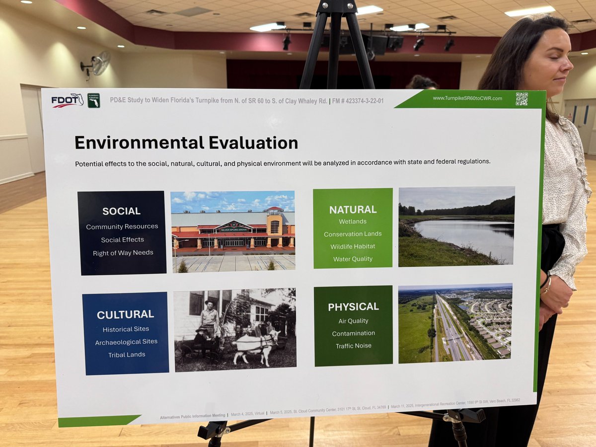 Paula4FLHouse47's tweet photo. 🚧 Keeping Florida Moving! 🚧
Yesterday, Rep. Paula Stark’s office attended the FDOT public meeting on the PD&E Study to widen Florida’s Turnpike from North of SR 60 to South of Clay Whaley Road. 🚗📈
#FLInfrastructure #TurnpikeWidening #FDOT #RoadsMatter https://t.co/ZpbtE8NW7s