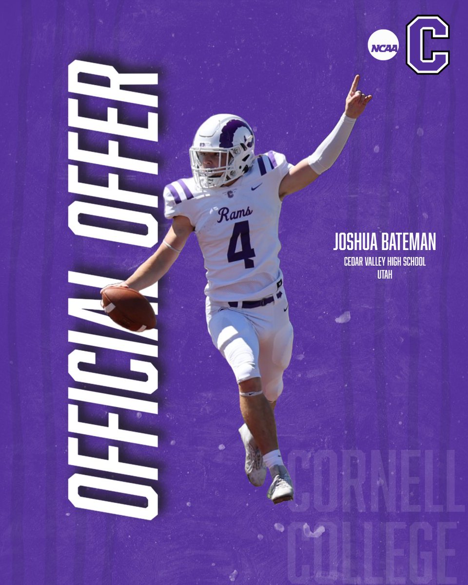 Blessed to receive an offer to <a href="/CornellRamsFB/">Cornell College Football</a>!
<a href="/MaxBoland_FB/">Max Boland</a> <a href="/CoachJuscik/">Michael Juscik</a> @Coach_LopezRams