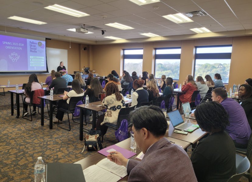 The Spring 2025 Bachelor of Social Work Orientation was a success. Thank you to all of the students and special Tarleton guess who valuable information to our Class of 2026 
Congratulations to our four students that won the raffle. 
We cannot wait to see what the future holds 💜