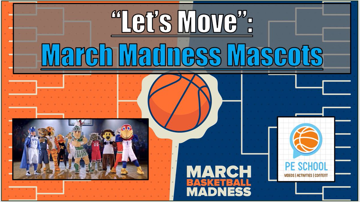 🏀March Madness Brain Break🏀

💥Celebrate March Madness with this fun and easy mascot warmup video! Students choose a mascot and perform an exercise! #PhysEd

⬇️⬇️Video from PE School ⬇️⬇️
youtu.be/BW43I1ItwsU?si…