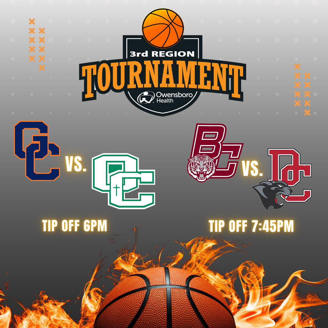 Owensboro Sportscenter (@oborosportctr) on Twitter photo π Who will advance to Sunday's Championship Game?!? π
It's the Girls Semi-Finals of the 3rd Region Tournament presented by <a href="/OwensboroHealth/">Owensboro Health</a>
π 6PM Grayson Co. vs. <a href="/OCathLadyAces/">Lady Aces Basketball</a>
π 7:45PM <a href="/BCLADYTIGERS/">BC Lady Tigers</a> vs. <a href="/DCHSLadyPanther/">DCHS Lady Panther Basketball</a>
π $10 Admission tickets at OwensboroTickets.com π Who will advance to Sunday's Championship Game?!? π
It's the Girls Semi-Finals of the 3rd Region Tournament presented by <a href="/OwensboroHealth/">Owensboro Health</a>
π 6PM Grayson Co. vs. <a href="/OCathLadyAces/">Lady Aces Basketball</a>
π 7:45PM <a href="/BCLADYTIGERS/">BC Lady Tigers</a> vs. <a href="/DCHSLadyPanther/">DCHS Lady Panther Basketball</a>
π $10 Admission tickets at OwensboroTickets.com