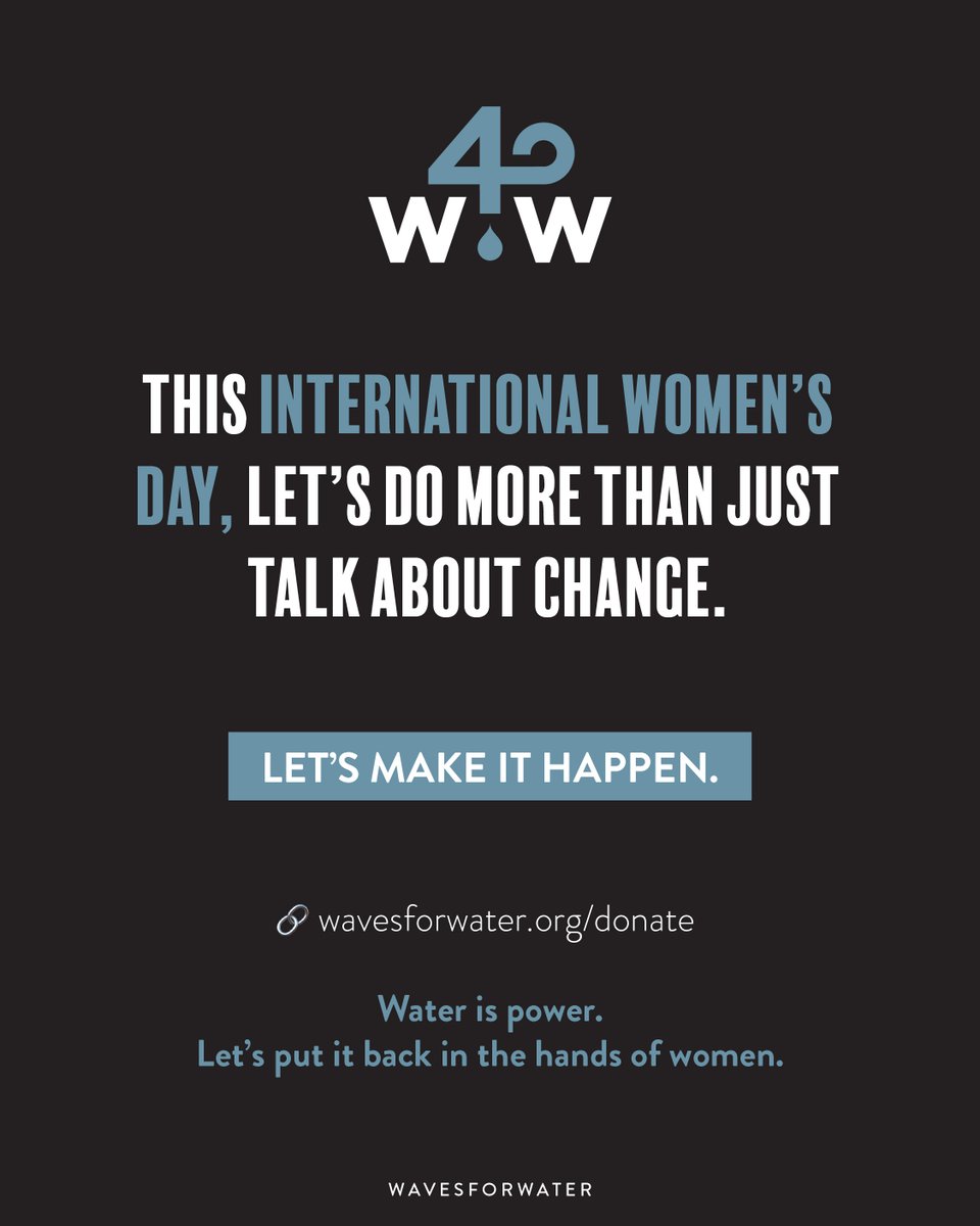 Every day, women and girls spend 200 million hours collecting water—hours that could be spent in school, or building their futures.

But here’s the good news: it’s solvable.

Today let’s do more than talk about change—let’s make it happen.

wavesforwater.org/donate