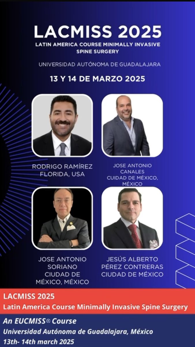 Great colleagues, beautiful host city, and a shared mission to advancing our understanding of minimally invasive spine surgery and how we can best help our patients. 

Guadalajara 🇲🇽 next week!