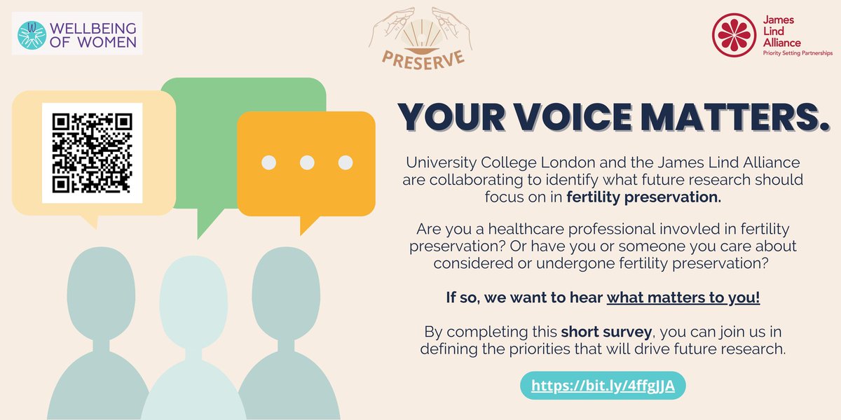 ESHRE SIG Fertility Preservation (@sigfertpreser) on Twitter photo What are the priorities in #fertilitypreservation research?
If you are a professional offering FP or a patient that have used/would have like to use it, please complete this <a href="/PreservePSP/">PRESERVE PSP</a> survey: qualtrics.ucl.ac.uk/jfe/form/SV_9B… What are the priorities in #fertilitypreservation research?
If you are a professional offering FP or a patient that have used/would have like to use it, please complete this <a href="/PreservePSP/">PRESERVE PSP</a> survey: qualtrics.ucl.ac.uk/jfe/form/SV_9B…