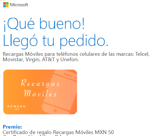🚨 Nueva recompensa de #MicrosoftRewards 
✅Recarga telefónica de $50 para cualquier compañía.
 ✅Únete al programa de Microsoft en el sitio web: Rewards.bing 
✅Acumulas puntos al visitar enlaces, y también al realizar búsquedas con el navegador Bing.