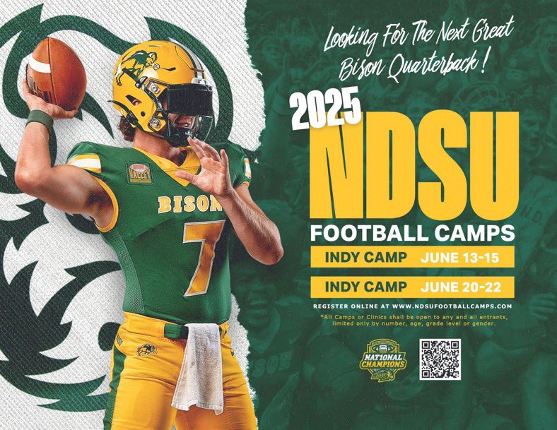 Thank you <a href="/MisterLilly/">Patrick Lilly</a> and <a href="/NDSUfootball/">NDSU Football</a> for the camp invite!
Can’t wait to get out there and compete!
<a href="/CoachTimNDSU/">Tim Polasek</a> <a href="/NWahlScouting/">Nate Wahl</a> <a href="/OJW_Scouting/">PrepRedzone Oliver</a> <a href="/PrepRedzoneMN/">Prep Redzone Minnesota</a>