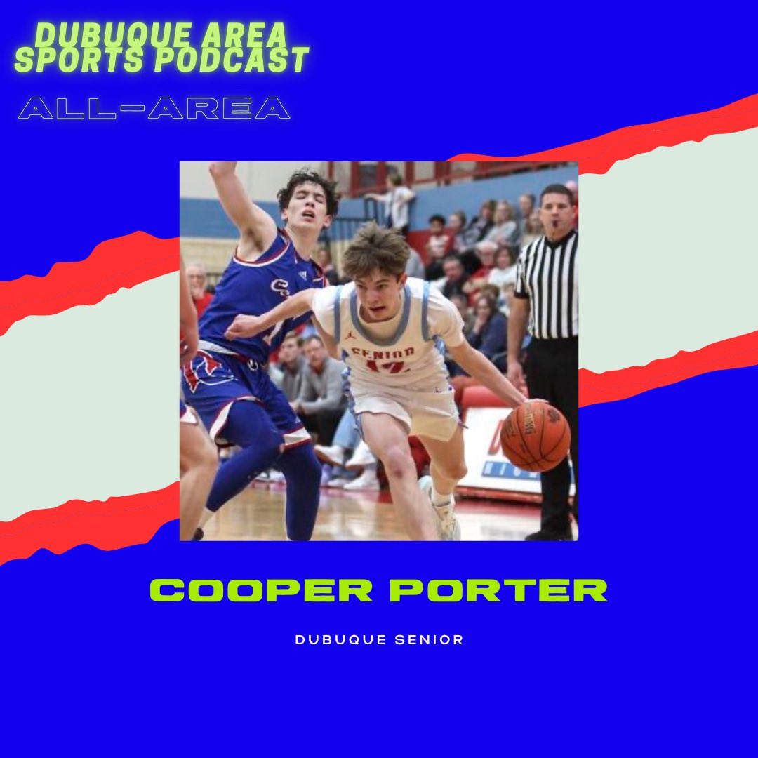 Dubuque Area Sports Podcast Large Schools All-Area Team

Cooper Porter – Dubuque Senior 🏀

Stats:
▪️8 Points Per Game 💥
▪️33 Steals 🛡️
▪️3 Assists Per Game 🎯
▪️43/127 from 3-point range 🌐

Camera: Dave Kettering – TH 📸