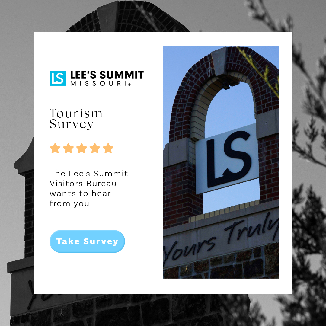 LSTourism's tweet photo. Our City is committed to providing the best possible experience for both residents &amp; visitors. To help us achieve that goal, the City's newly formed Visitors Bureau is working with a research firm to gather feedback on your experiences in Lee's Summit. 👉 https://t.co/YuN6noZTR8 https://t.co/7peRq5bZa8