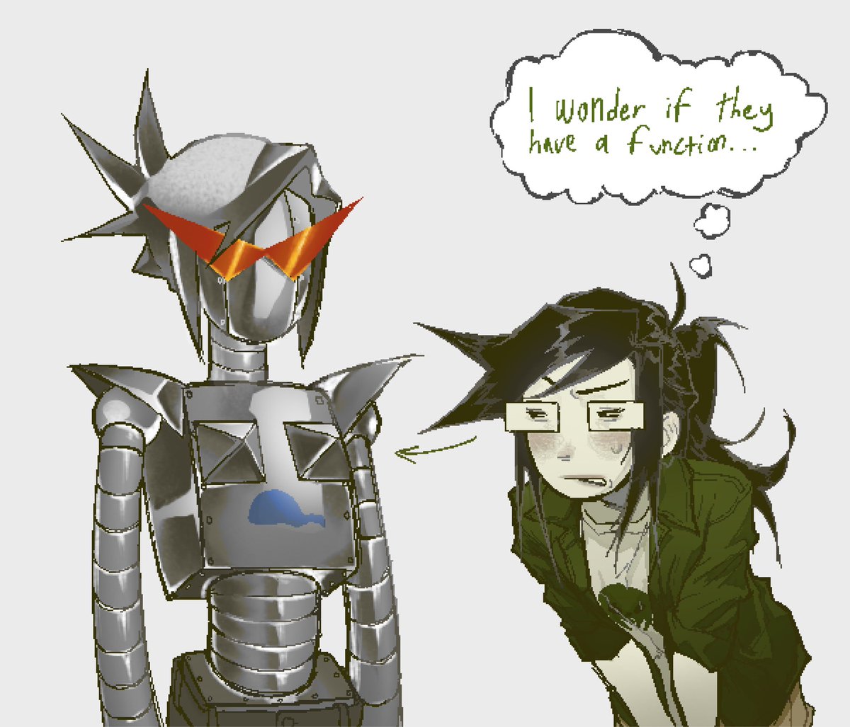 gloviiz's tweet image. A mysterious design choice.
#homestuck #dirkjakefem