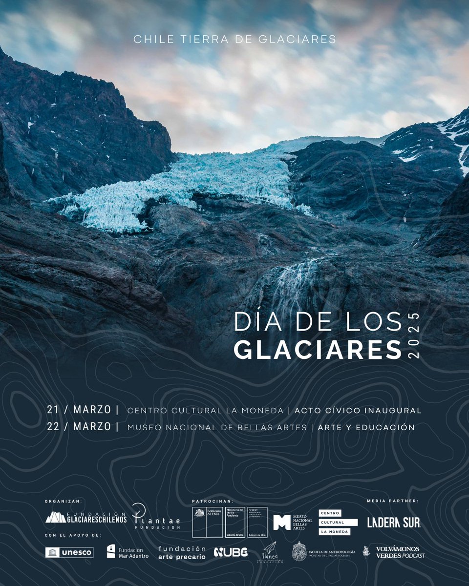 Celebremos juntos el primer Día de los Glaciares❄️🩵 Dos jornadas llenas de aprendizaje, ciencia, arte y educación, con paneles de conversación, exhibiciones artísticas, talleres gratuitos y mucho más!
📢Atentos a nuestras redes para conocer el programa completo de actividades🩵