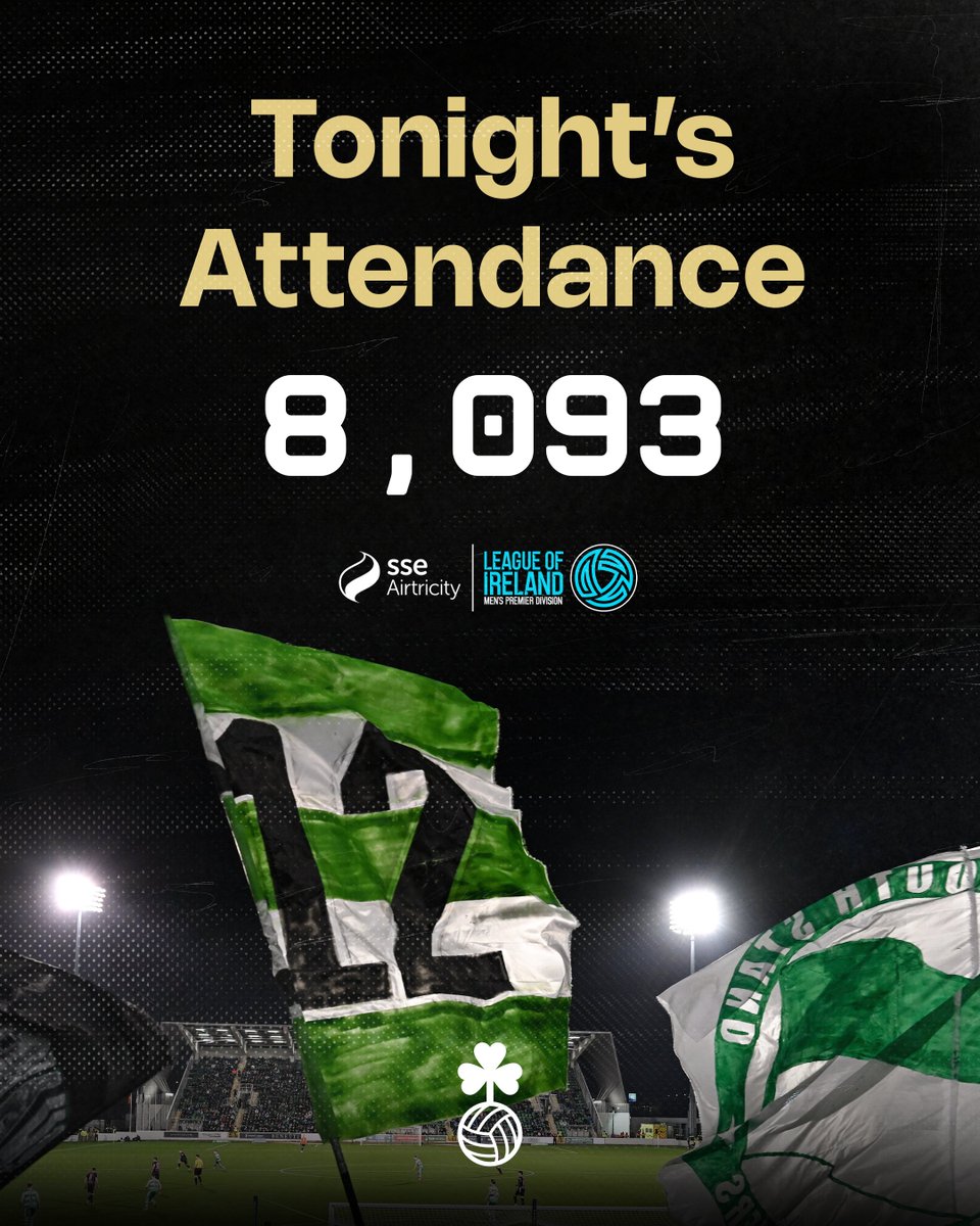 Shamrock Rovers FC (@shamrockrovers) on Twitter photo Tonight’s attendance <a href="/tallaghtstadium/">Tallaght Stadium</a> is 8,093, thank you for your fantastic support as always, Hoops 💚 Tonight’s attendance <a href="/tallaghtstadium/">Tallaght Stadium</a> is 8,093, thank you for your fantastic support as always, Hoops 💚