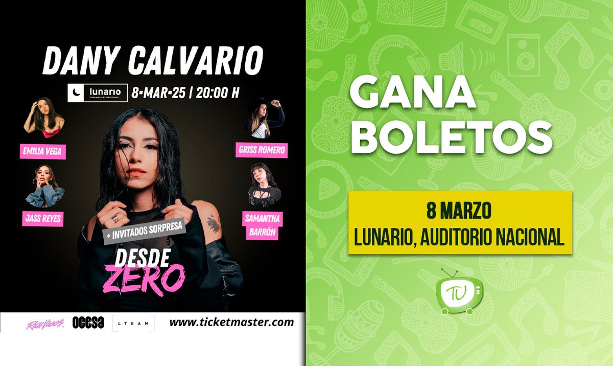 TELE_URBAN's tweet photo. ¡Tenemos boletos! 🎟️ Lánzate a ver a @Daanycalvario en el Lunario del Auditorio Nacional. Para ganar:

-Responde por qué te gustaría ir al concierto.
-Dale like y RT a este tweet.

Los más creativos ganan un PASE DOBLE. 🤩 (La dinámica cierra hoy a las 5 PM). https://t.co/1s5Rase4lM