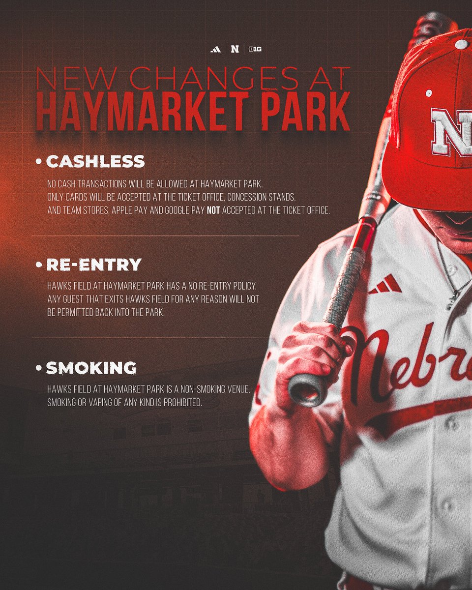 🚨 FYI ahead of our home opening weekend.

cya tomorrow, Husker Nation. 🫡